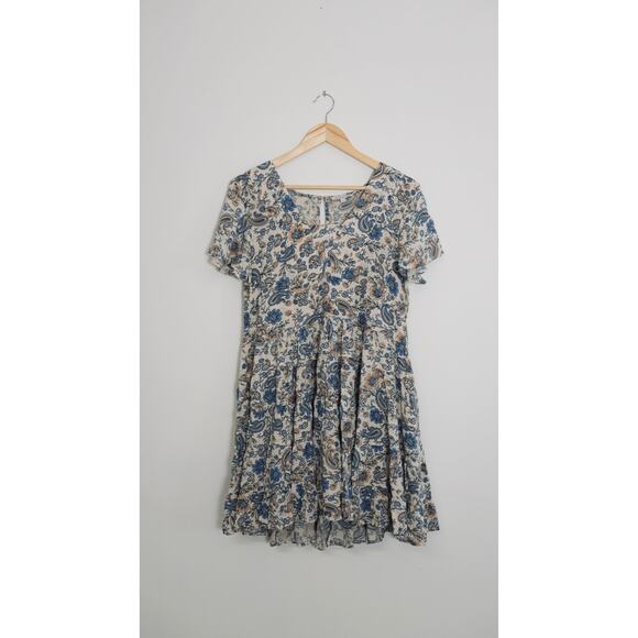 Patrons of Peace Blue and Yellow Paisley Dress Size Medium - Picture 1 of 9